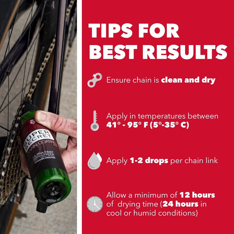 SILCA Super Secret Bike Chain Lube - Liquid Chain Wax to Clean, Smooth & Silence - Ultra Fast Bike Lube - Special Formula for Friction Reduction & Improved Wattage Output in All Weather - Image 5